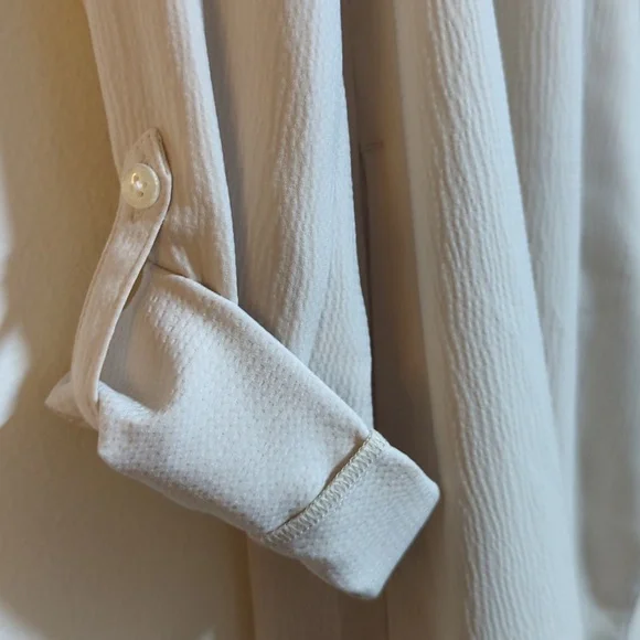 J. Jill Beige Wearever Draped Open Front Light Weight Trench Jacket Small - Picture 5 of 8